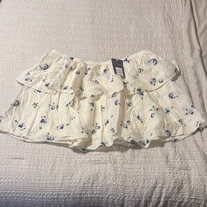 Universal Thread Floral Cream Skirt